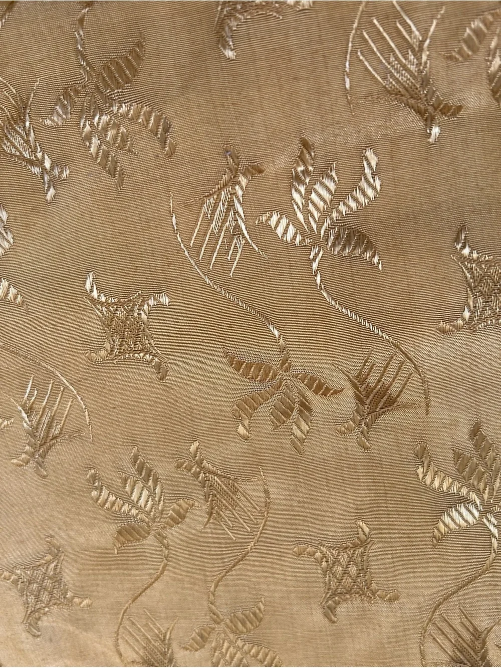 2 Fabric Panels Looks like spun gold Vintage 19